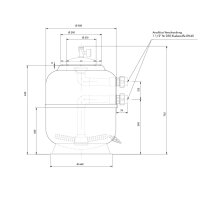 Trend Pool GFK Filterkessel Lagos Plus | Ø 500 mm | Höhe 630 mm | Anthrazit | ohne Ventil (Ø 50 mm - 1 1/2")