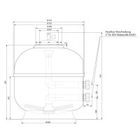 Trend Pool GFK Filterkessel Lagos Plus | Ø 765 mm | Höhe 820 mm | Anthrazit | ohne Ventil (Ø 63 mm - 2")