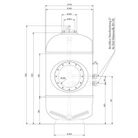 Trend Pool GFK Hochschicht Filterkessel HSF-8 Plus | Ø 920 mm | Höhe 1.800 mm | Anthrazit | ohne Ventil (Ø 63 mm - 2")