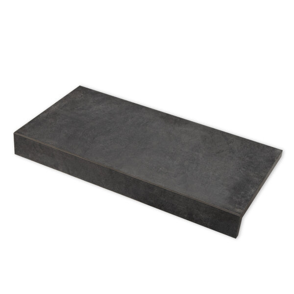 Trend Keramikstein gerade mit Nase | 60 x 29,7 x 2 cm | Earthstone Nero / Dunkelgrau