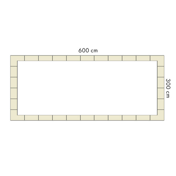 Trend Keramik-Beckenrandsteine Set f. REB 600 x 300 cm | Ecke 90 Grad mit Nase | Crystal Bianco / Sand