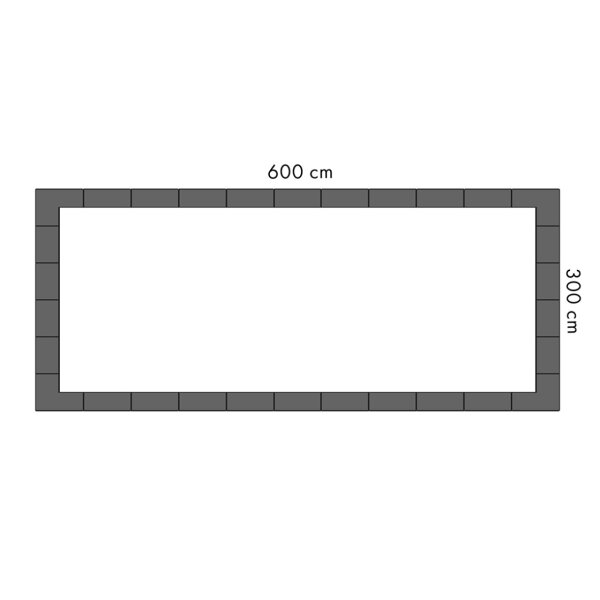 Trend Keramik-Beckenrandsteine Set f. REB 600 x 300 cm | Ecke 90 Grad mit Nase | Earthstone Nero / Dunkelgrau