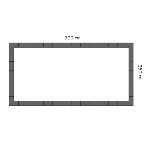 Trend Keramik-Beckenrandsteine Set f. REB 700 x 350 cm | Ecke 90 Grad mit Nase | Earthstone Nero / Dunkelgrau