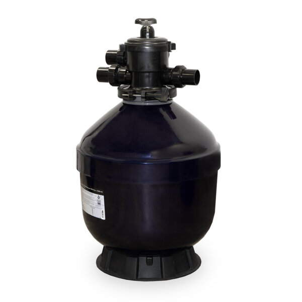 Trend Pool GFK Filterkessel VITROS Top | Ø 500 mm | Höhe XXX mm | Dunkelblau | inkl. 6 Wege Ventil (Ø 50 mm - 1 1/2")