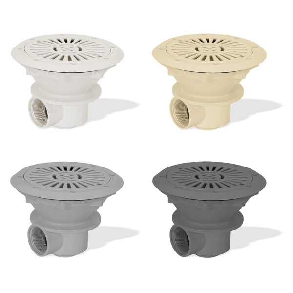 Astralpool Bodenablauf ABS | 230mm | Messing Gewindehülsen | f. Folienbecken | versch. Ausführungen