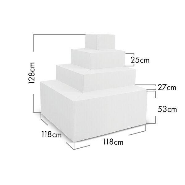 Ecktreppe Smart 118 x 118 x 128 cm (LxBxH) | 4-stufig
