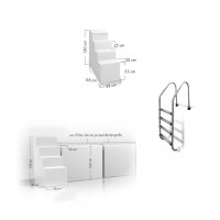 TrendStone Set | Rechteckpool 500 x 300 x 150 cm | versch. Ausführungen