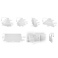 TrendStone Set | Rechteckpool 800 x 400 x 150 cm | versch. Ausführungen